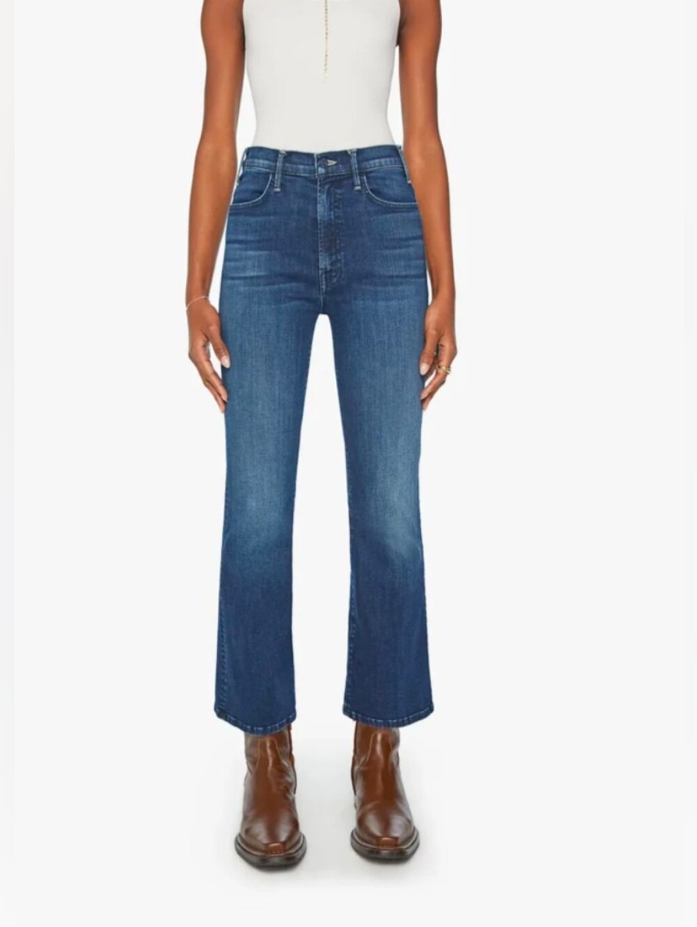 MOTHER The Hustler Ankle Heirloom High Rise Flare Crop Jeans Size 24